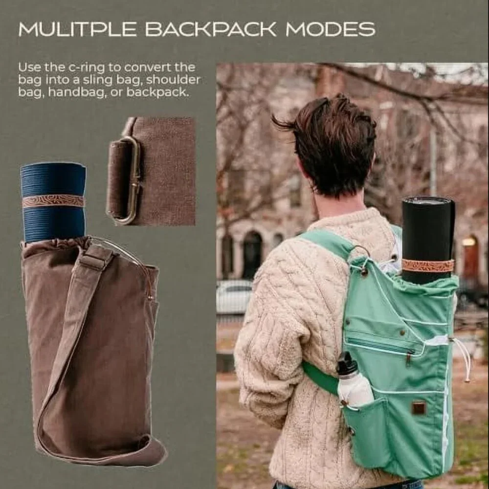 WRASCO Yoga Mat Bag for Women & Men, 𝐒𝐏𝐀𝐂𝐈𝐎𝐔𝐒 Canvas Fits Most Yoga Mats - Picture 5 of 5